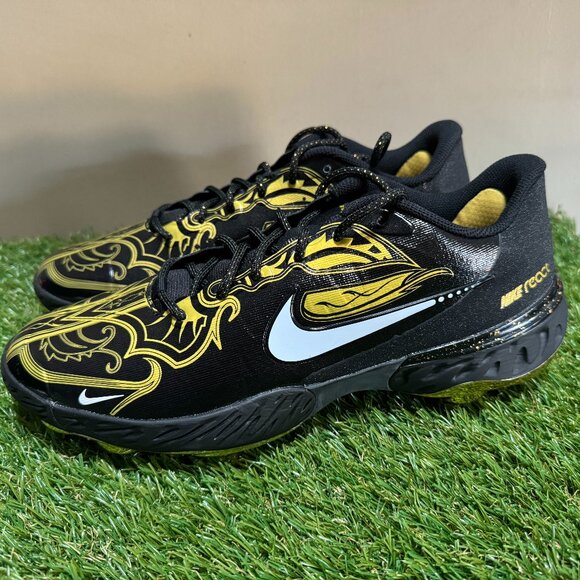 Nike Alpha Huarache Elite 3 Low Baseball Cleats Black Gold Men\'s CV3553-001 main image 9